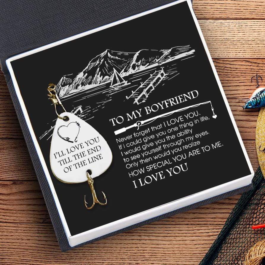 Personalized Engraved Fishing Hook - To My Boyfriend - I'll Love You Till The End Of The Line - Gfa12002