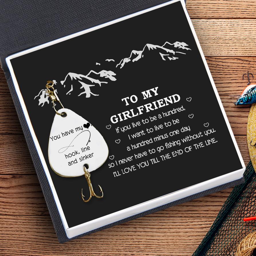 Personalized Engraved Fishing Hook - To My Girlfriend - You Have My Heart, Hook, Line And Sinker  - Gfa13003