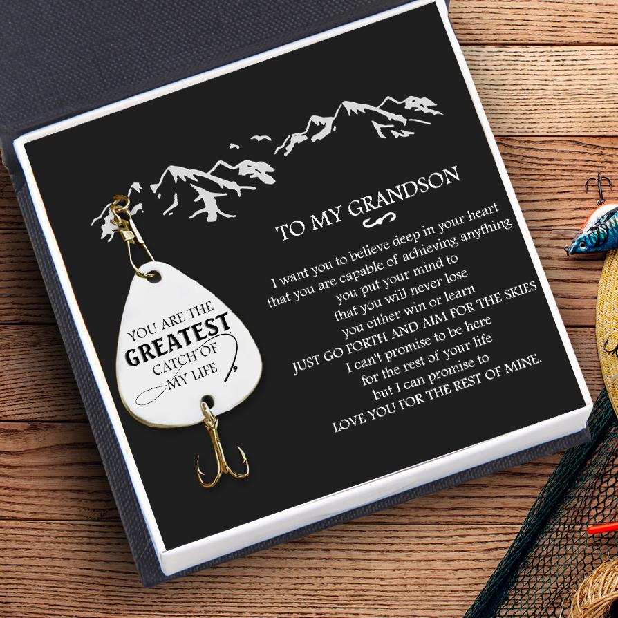 Personalized Engraved Fishing Hook - To My Grandson - You Are The Greatest Catch Of My Life - Gfa22001