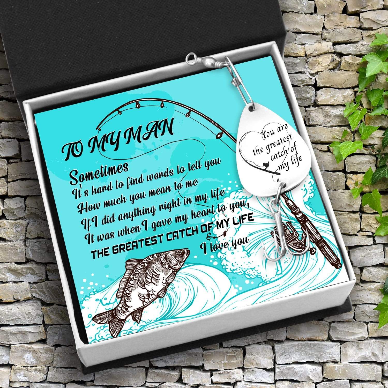 fish hook hand meaning Engraved Fishing Hook - To My Man - The Greatest Catch - Gfa26011