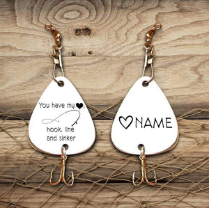 Personalized Engraved Fishing Hook - To My Wife - You Have My Heart, Hook, Line And Sinker - Gfa15002