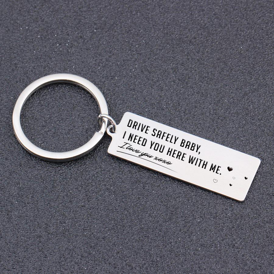 Engraved Keychain - Drive Safely Baby - I Love You Xoxo - Gkc15001