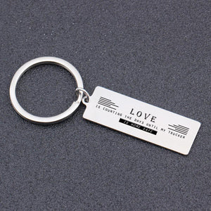 Engraved Keychain - Love Is Counting The Days Until My Trucker Is Home Safe - Gkc12051