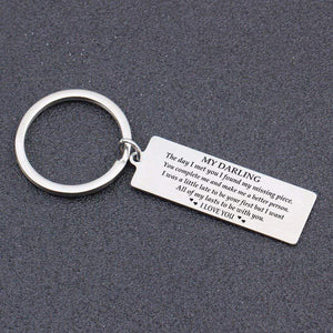 Engraved Keychain - My Darling I Want All Of My Lasts To Be With You - Gkc15006