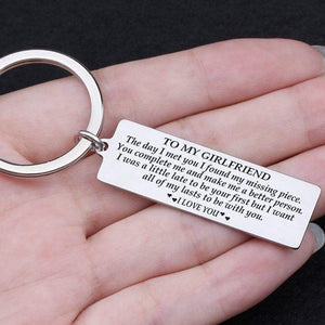 Engraved Keychain - My Girlfriend I Want All Of My Lasts To Be With You - Gkc13001