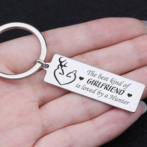 Engraved Keychain - The Best Kind Of Girlfriend Is Loved By A Hunter - Gkc13032