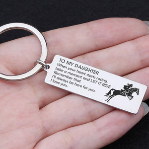 Engraved Keychain - To My Daughter - When Your Heart Starts Racing - Gkc17006