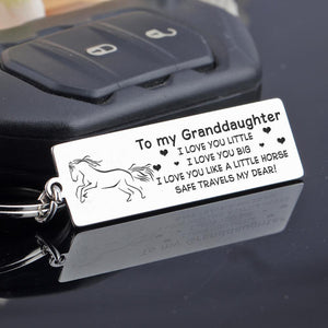Engraved Keychain - To My Granddaughter - I Love You Like A Little Horse - Gkc23006