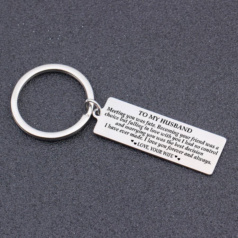 Engraved Keychain - To My Husband I Love You Forever And Always - Gkc14035