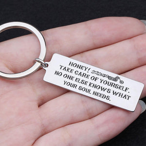 Engraved Keychain - To My Man - Honey, Take Care Of Yourself - Gkc26038