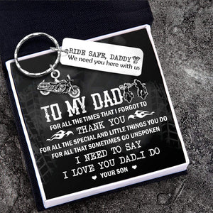 Engraved Motorcycle Keychain - Biker - To My Dad - From Son - I Love You Dad...i Do - Gkbe18006