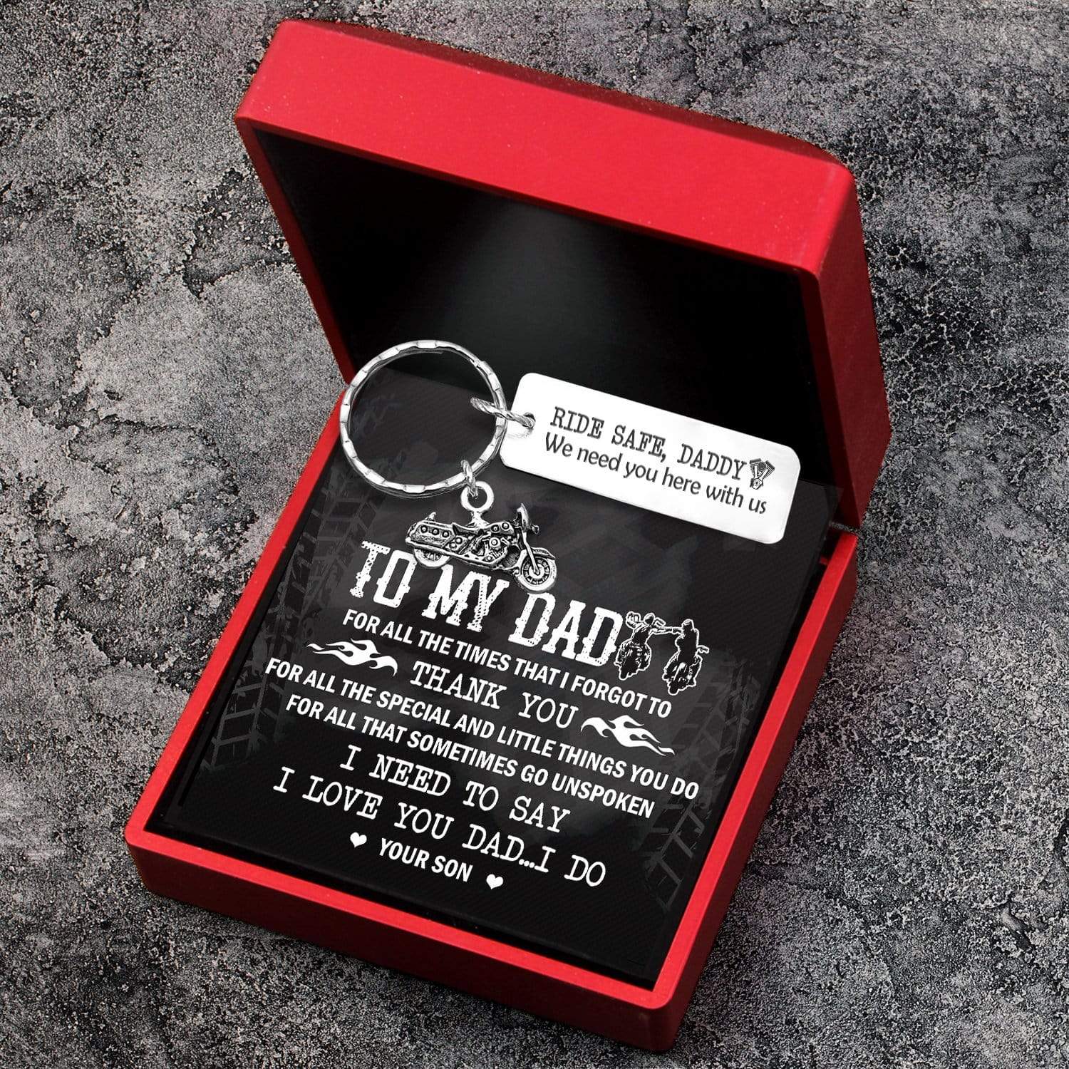 Engraved Motorcycle Keychain - Biker - To My Dad - From Son - I Love You Dad...i Do - Gkbe18006