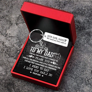 Engraved Motorcycle Keychain - Biker - To My Dad - From Son - I Love You Dad...i Do - Gkbe18006
