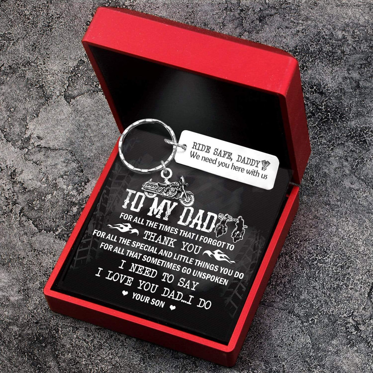 Engraved Motorcycle Keychain - Biker - To My Dad - From Son - I Love You Dad...i Do - Gkbe18006