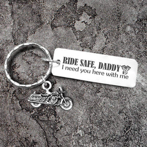 Engraved Motorcycle Keychain - Biker - To My Daddy - I Love You - Gkbe18005