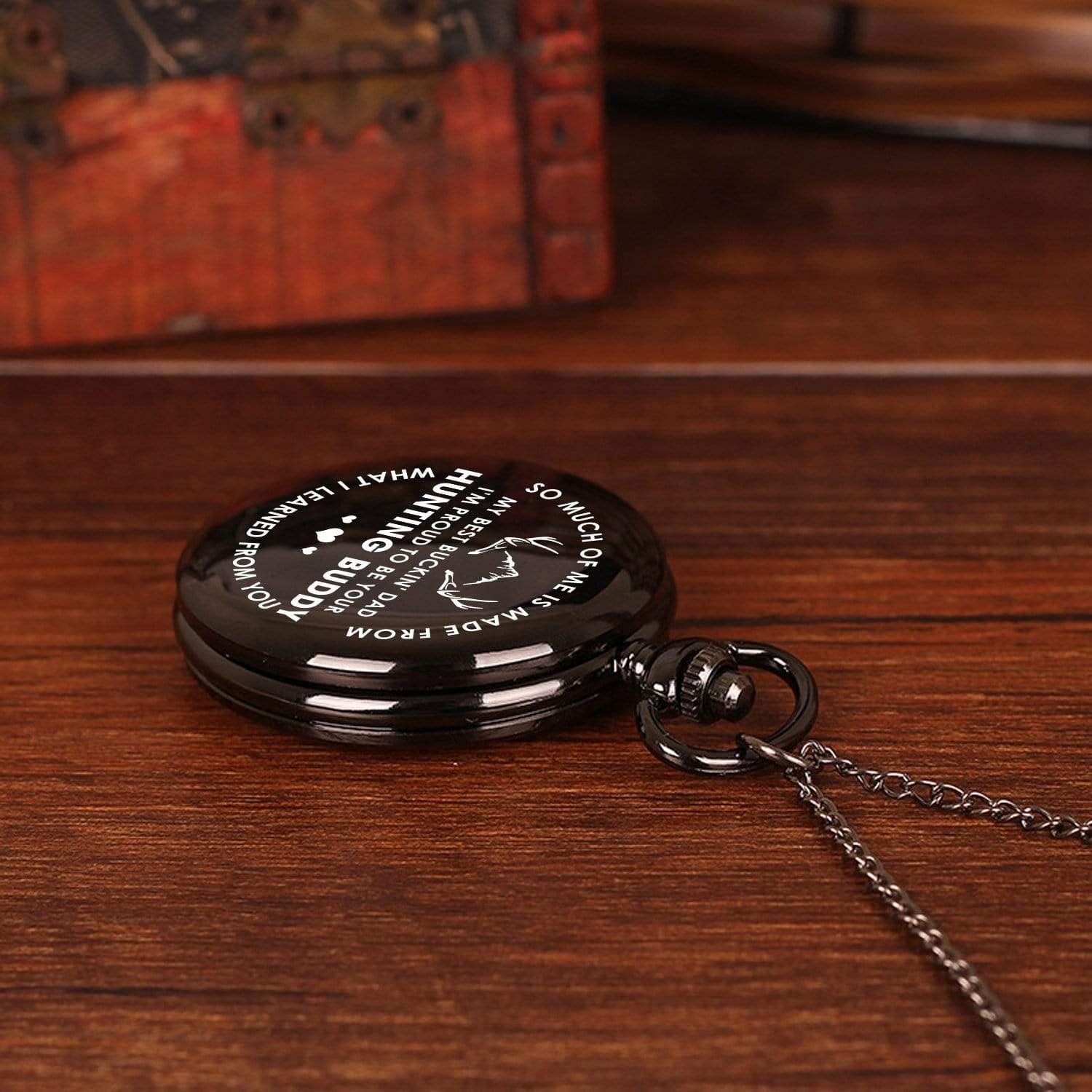 Engraved Pocket Watch - My Best Buckin' Dad - I'm Proud To Be Your Hunting Buddy - Gwa18004