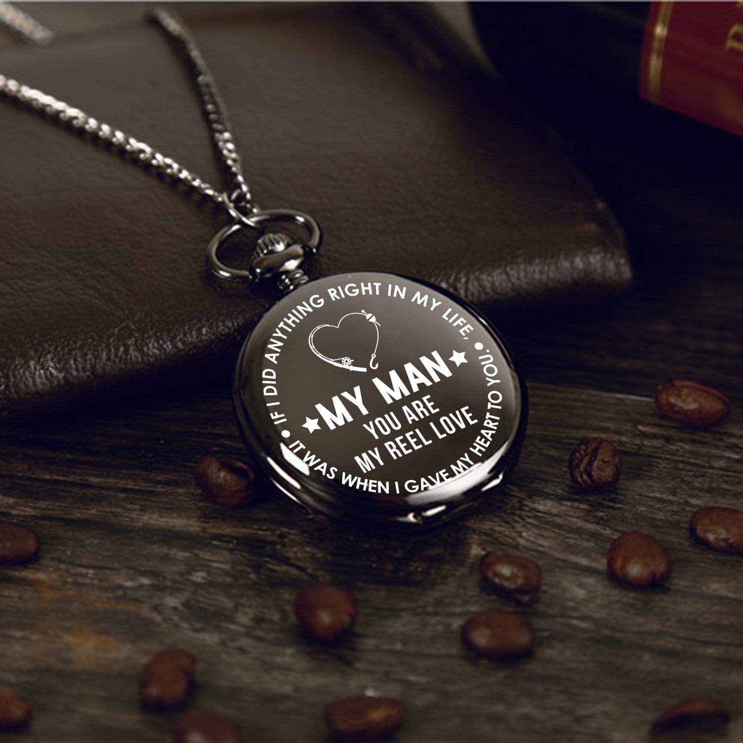 Engraved Pocket Watch - My Man - You Are My Reel Love - Gwa26009