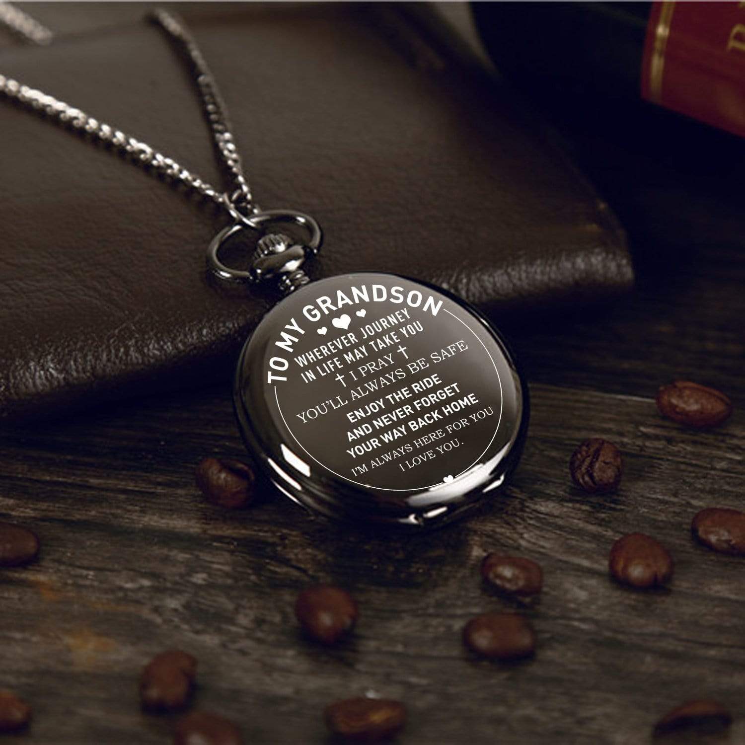 Engraved Pocket Watch - To My Grandson - Wherever Your Journey In Life May Take You - Gwa22002