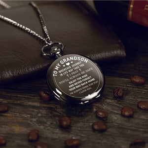 Engraved Pocket Watch - To My Grandson - Wherever Your Journey In Life May Take You - Gwa22002