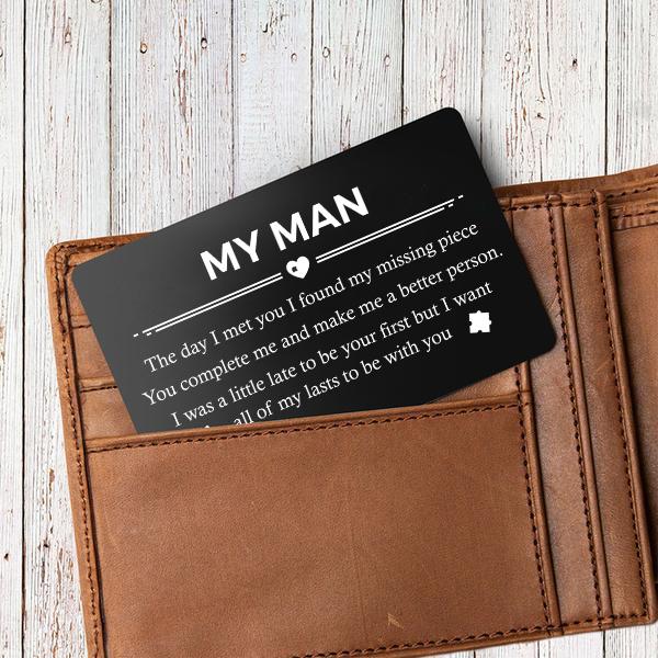 Engraved Wallet Card - The Day I Met You I Found My Missing Piece - Gca26004