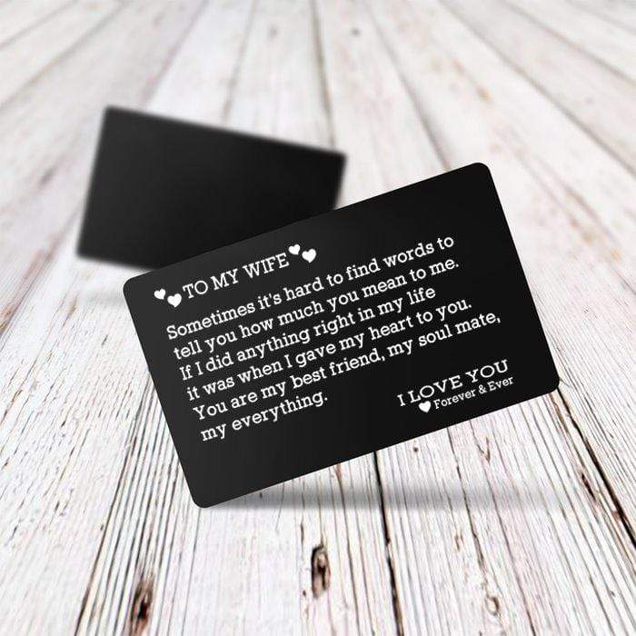 Engraved Wallet Card - To My Wife Hard To Find Words To Tell You - Gca15002