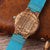 Engraved Wooden Watch Sky Blue Leather - To My Wife - Great Life Partner - Q1901