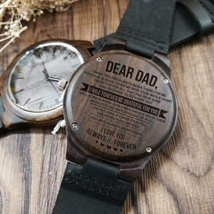 Engraved Wooden Watch - To Dad - Thank You For All - W1307