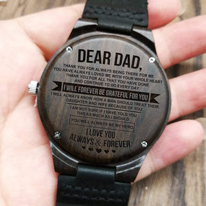 Engraved Wooden Watch - To Dad - Thank You For All - W1307