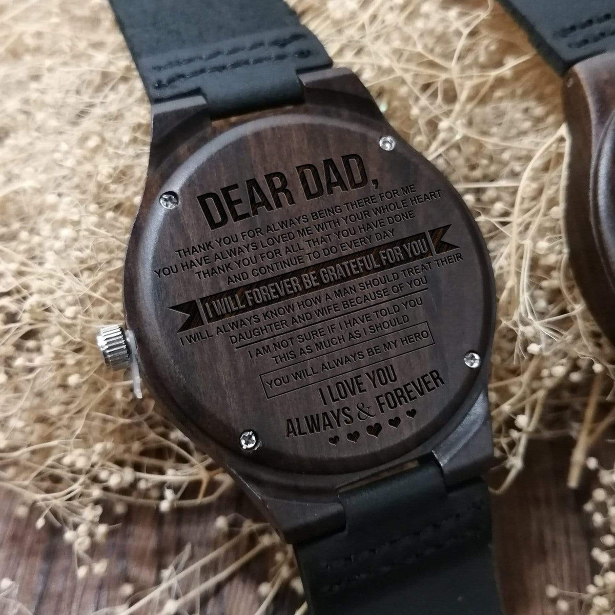Engraved Wooden Watch - To Dad - Thank You For All - W1307