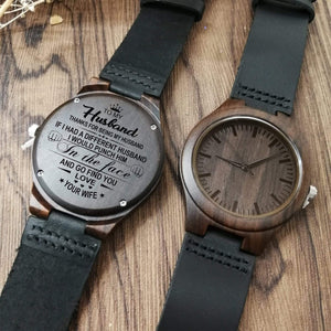 Engraved Wooden Watch - To My Husband - Thanks For Being My Husband - W1610