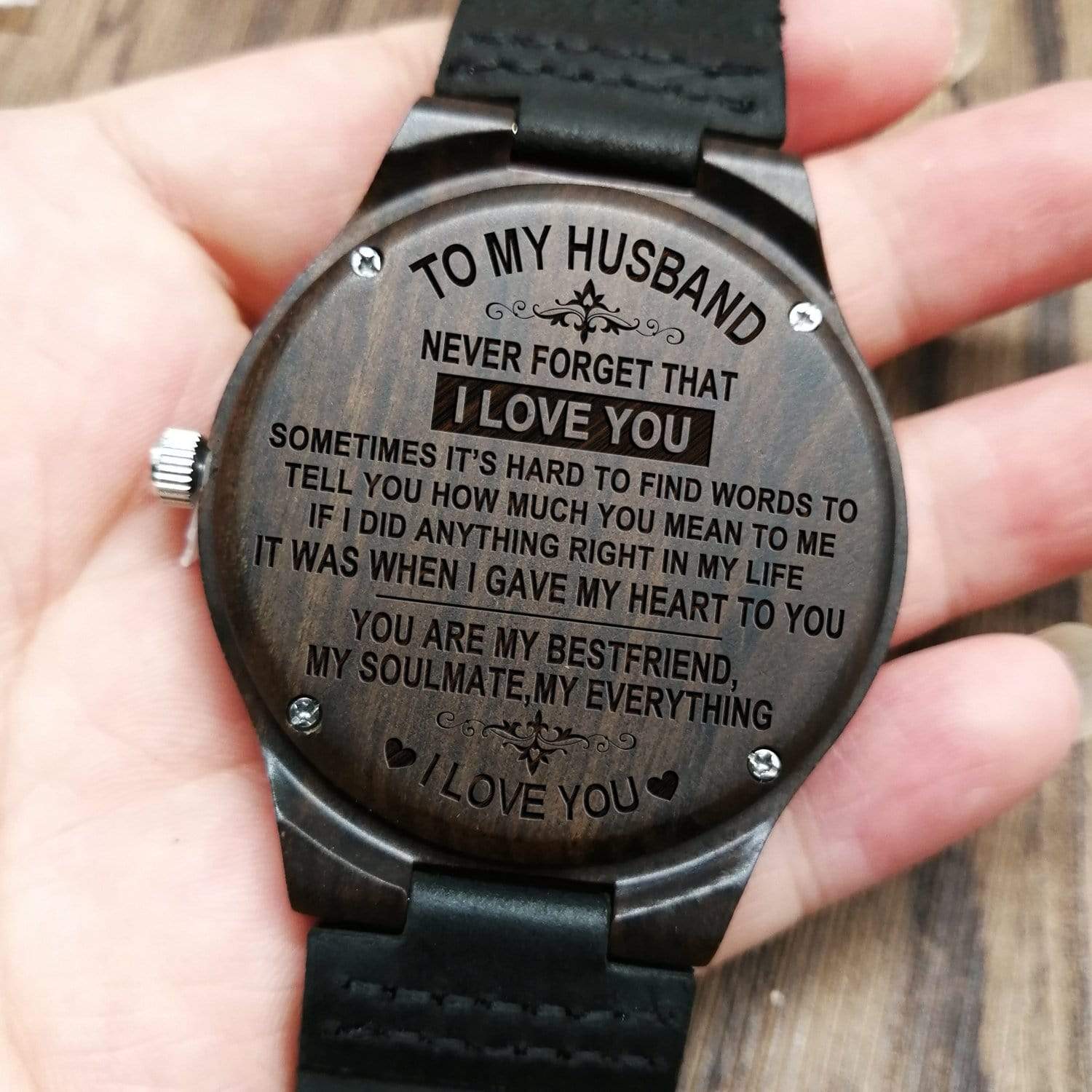Engraved Wooden Watch - To My Husband - You Are My Soulmate - W1616