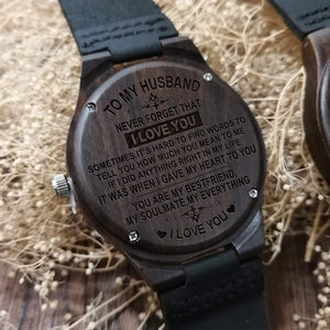 Engraved Wooden Watch - To My Husband - You Are My Soulmate - W1616