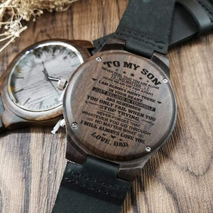 Engraved Wooden Watch - To My Son - I Will Always Love You - Love Dad - W1808