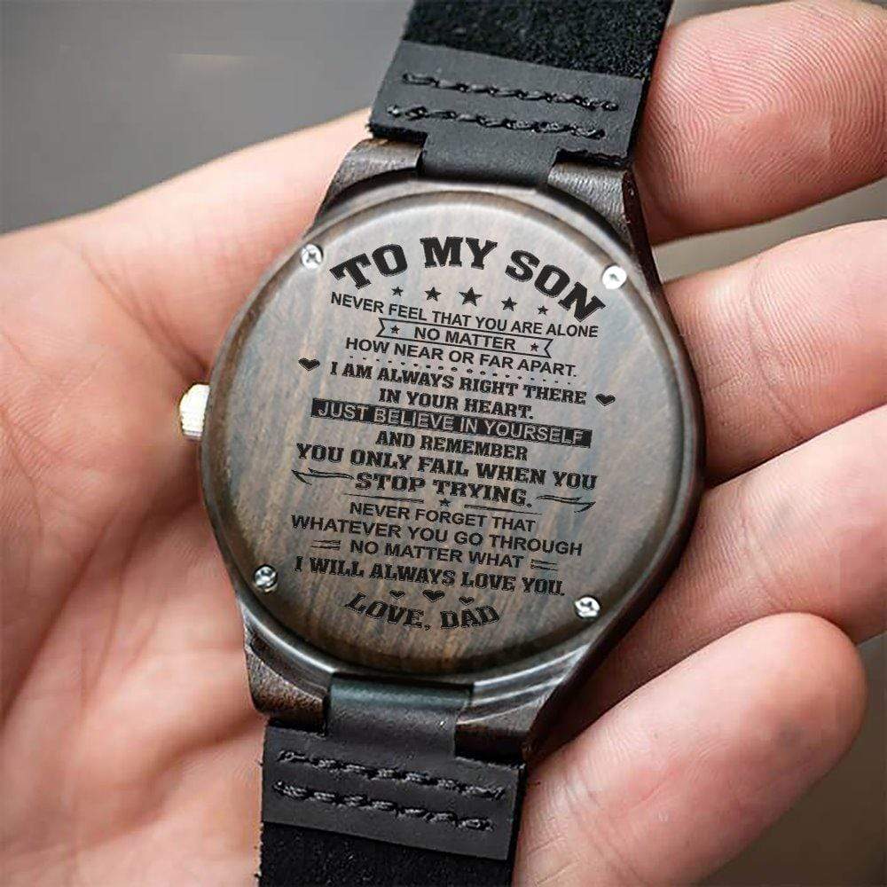 Engraved Wooden Watch - To My Son - I Will Always Love You - Love