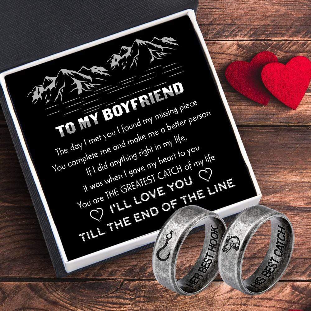 Fish Couple Ring - Fishing - To My Boyfriend - You Are The Greatest Catch Of My Life - Grld12001