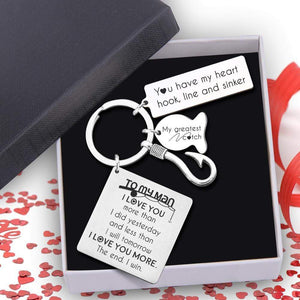 Fish Hook Keyring - Fishing - To My Man - I Love You More Than I Did Yesterday - Gkzu26003
