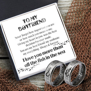 Fishing Couple Ring - Fishing - To My Boyfriend - I Love You More Than All The Fish In The Sea - Grld12002