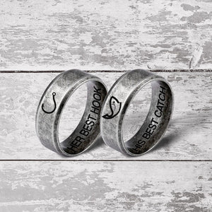 Fishing Couple Ring - Fishing - To My Fisherwoman - I'll Love You Till The End Of The Line - Grld13005