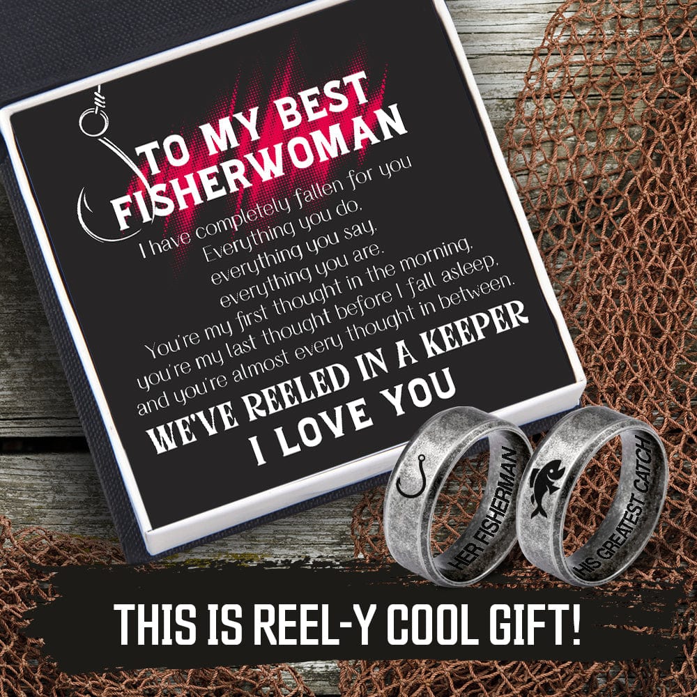 Fishing Couple Ring - Fishing - To My Fisherwoman - I Love You - Grld13007