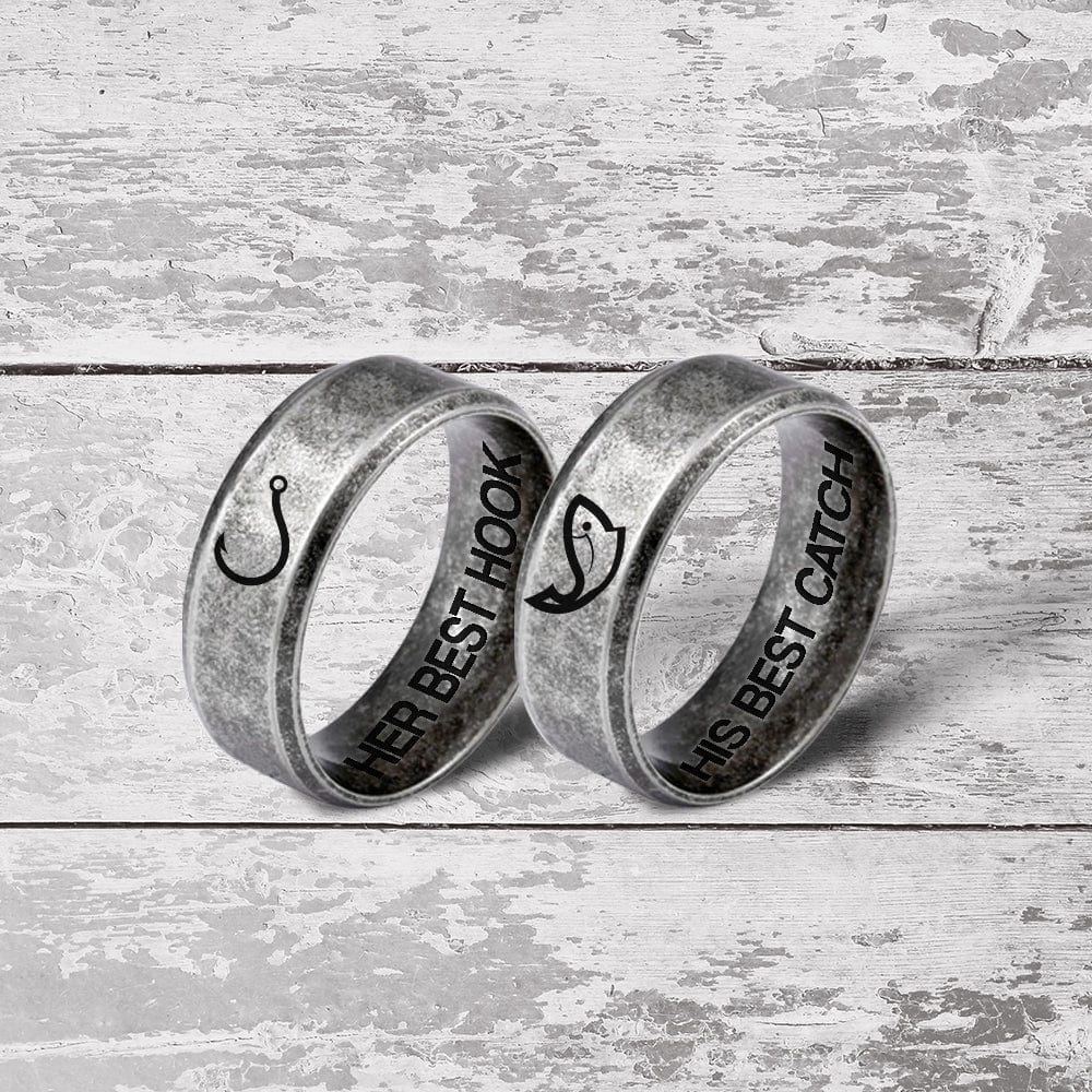 Fishing Couple Ring - Fishing - To My Fisherwoman - I Love You More Than You Love To Fish - Grld13004