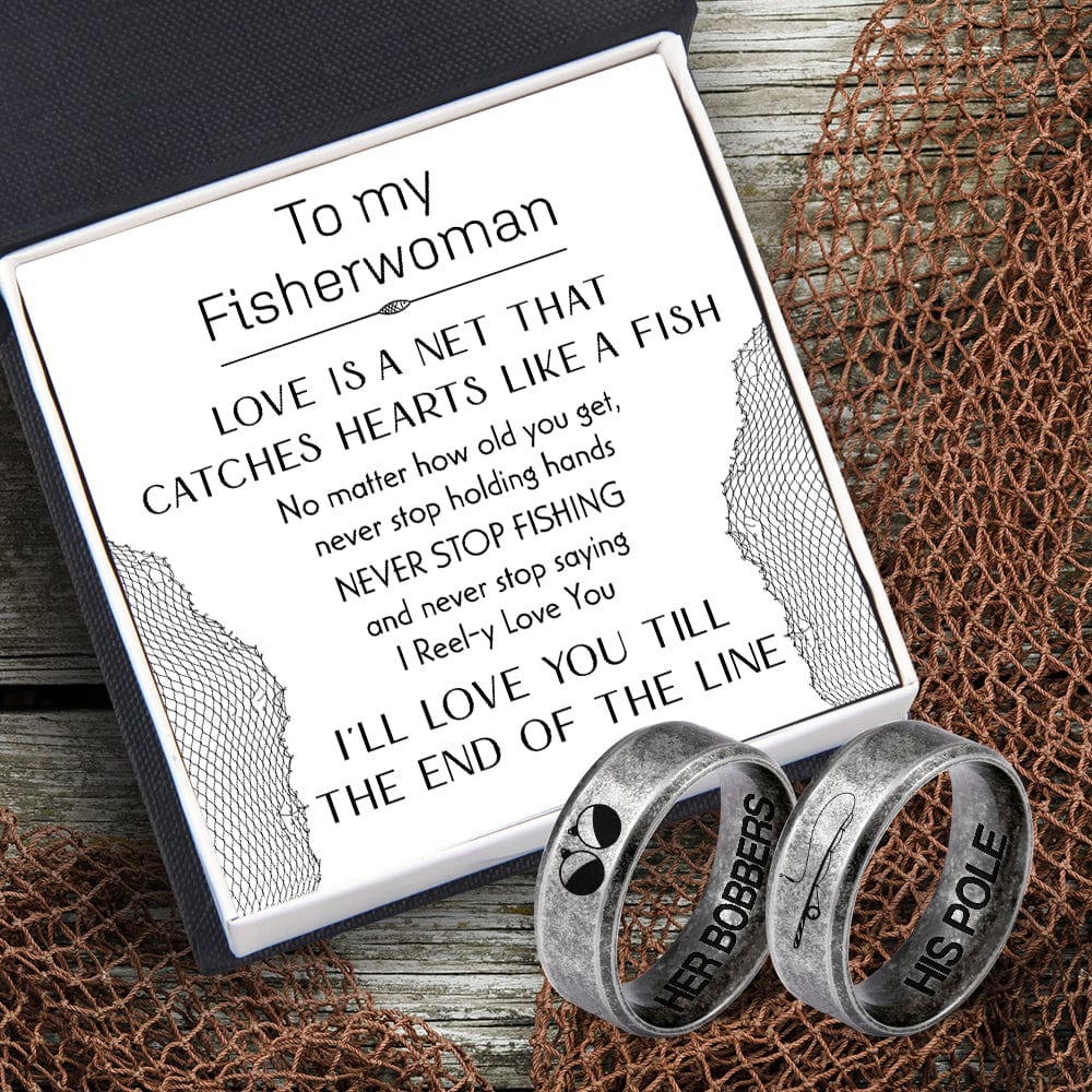 Fishing Couple Ring - Fishing - to My Fisherwoman - I Reel-y Love You - Grld13003 9.85 (19.8 mm) / 9 (19.1 mm)