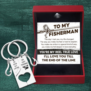 Fishing Heart Couple Keychains - Fishing - To My Fisherman - You're My Reel True Love - Gkcx26005
