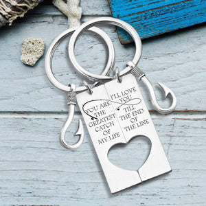Fishing Heart Couple Keychains - To My Girlfriend - You Have My Heart, Hook, Line And Sinker - Gkcx13001