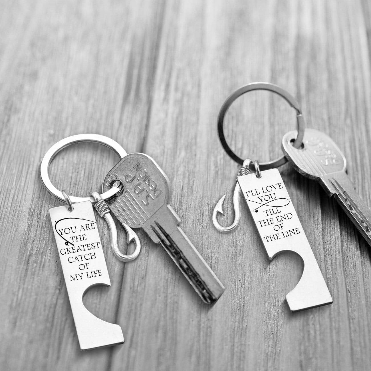 Fishing Heart Couple Keychains - To My Wife - You Have My Heart, Hook, Line And Sinker - Gkcx15001