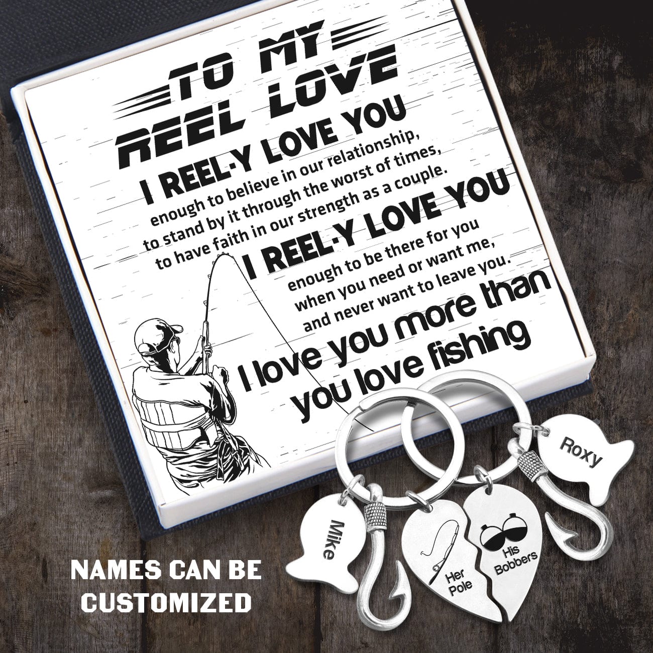 Fishing Heart Puzzle Keychains - Fishing - To My Man - I Love You More Than You Love Fishing - Gkbn26007