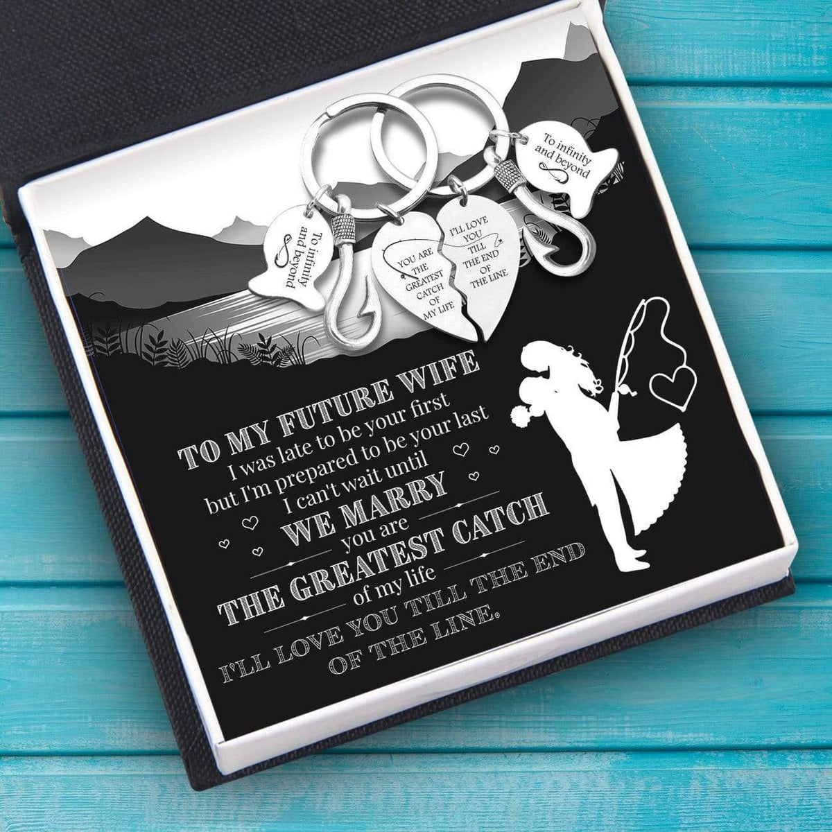 Fishing Heart Puzzle Keychains - To My Future Wife - You Are The Greatest Catch Of My Life - Gkbn25003