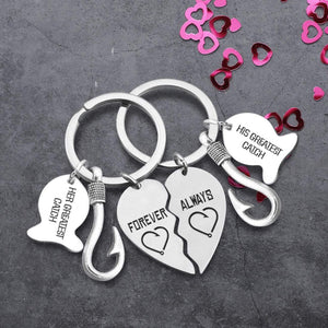 Fishing Heart Puzzle Keychains - To My Girlfriend - Never Forget That I Love You - Gkbn13003