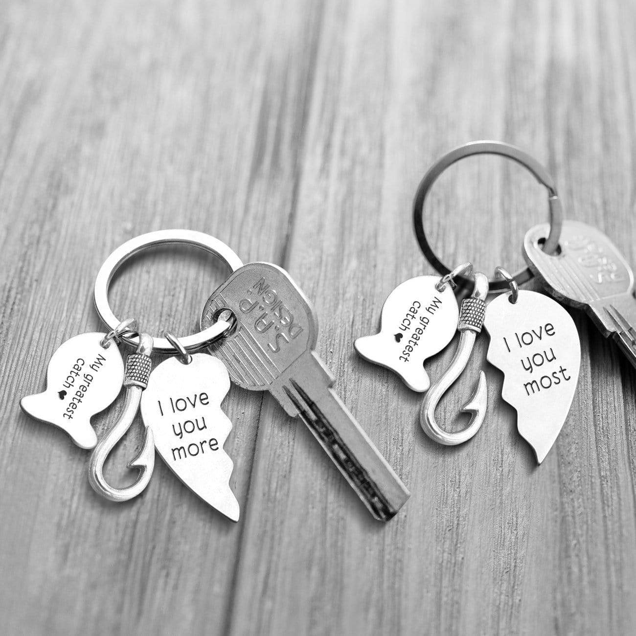 Fishing Heart Puzzle Keychains - To My Girlfriend - The Day I Met You I Found My Missing Piece - Gkbn13001