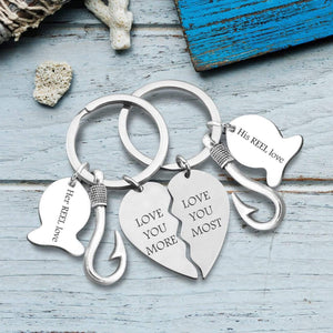 Fishing Heart Puzzle Keychains - To My Husband - I Love You The Most - Gkbn14002