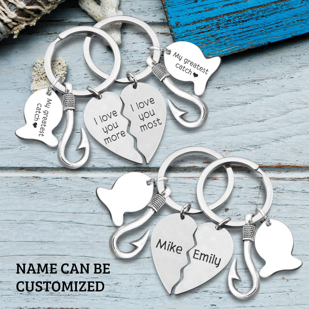 Fishing Heart Puzzle Keychains - To My Man - The Day I Met You I Found My Missing Piece - Gkbn26001